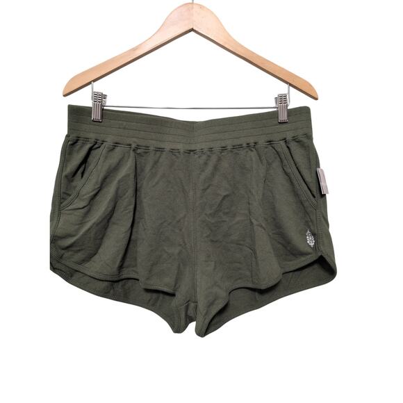 Free People Sting Like A Bee Shorts Women L Pull On Secret Moss Color New - Picture 1 of 9